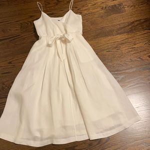 Banana Republic white linen 3/4 length dress